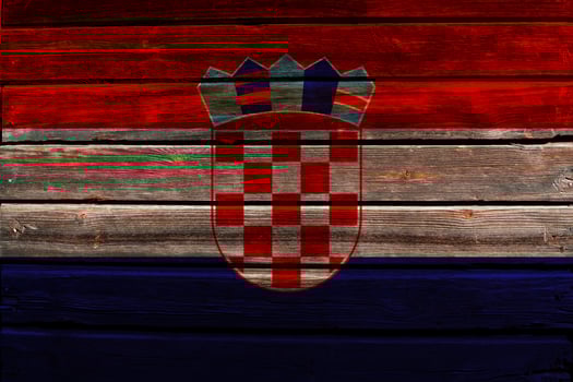 Flag of Croatia on wood photo