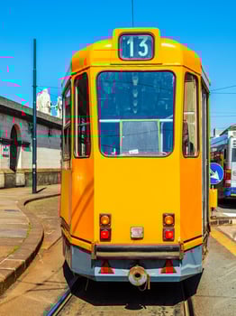 HDR Vintage tram in Turin photo