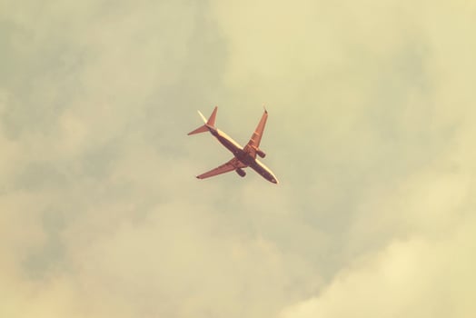 blue sky and airplane image photo
