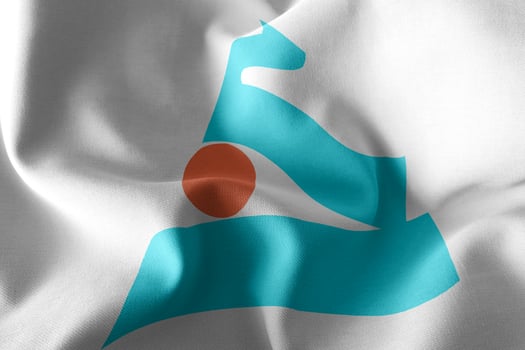 3D illustration flag of Ulsan is a region of South Korea photo