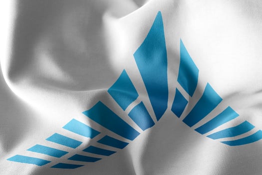 3D illustration flag of Sejong is a region of South Korea photo