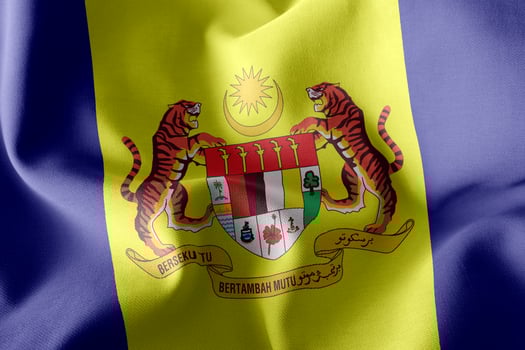 3D illustration flag of Putrajaya is a state of Malaysia photo