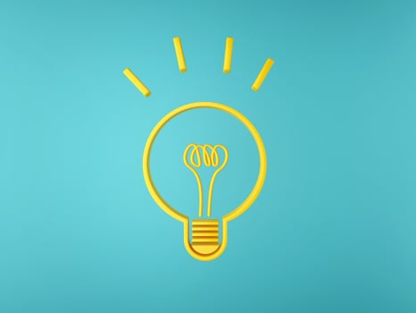 Idea light bulb with blue background.3d rendering photo