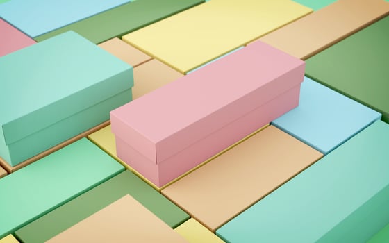 Boxes mockup colorful.Concept for logo,brand,product design.3d rendering photo