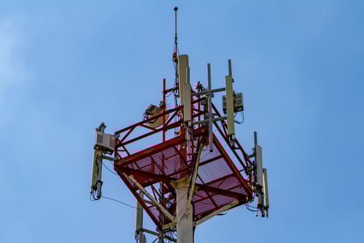 Antena tower and clear blue sky photo