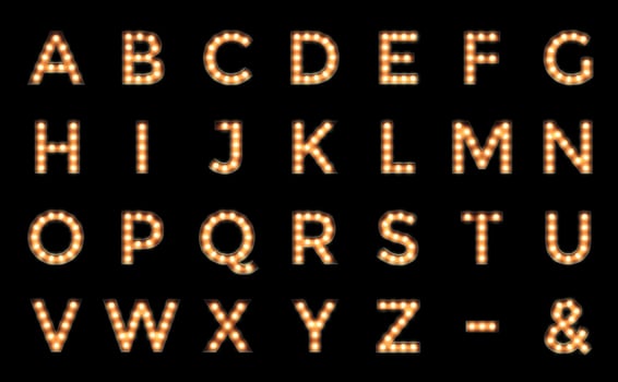 Casino, Circus or Broadway style ampoule Alphabet Signs photo