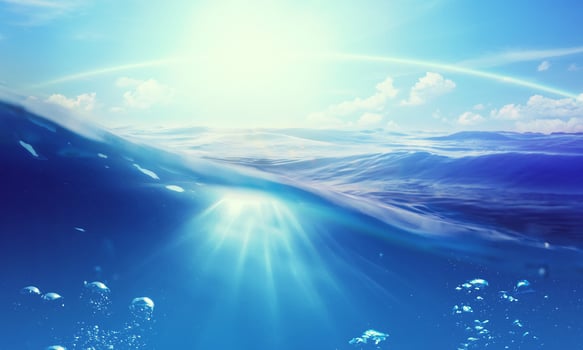 Sunlight reflected on the sea photo