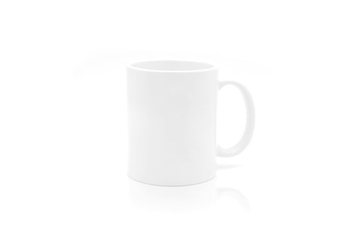 white coffee mug on a white background photo