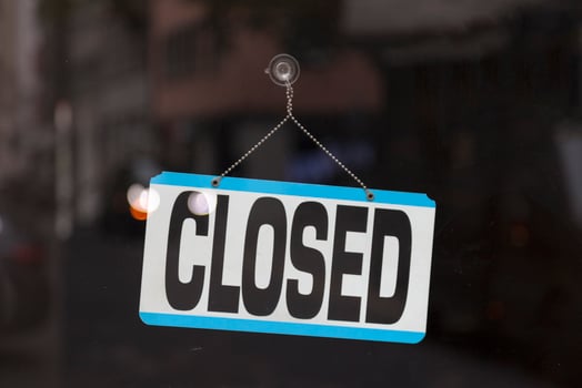 Closed sign in a window case photo