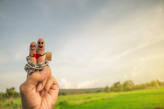 Lovers are like a pair of fingers. photo