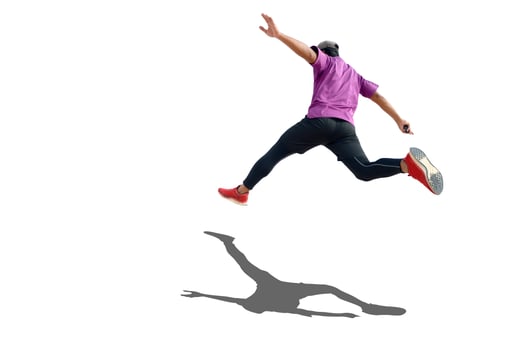men's sports Asians on a white background photo