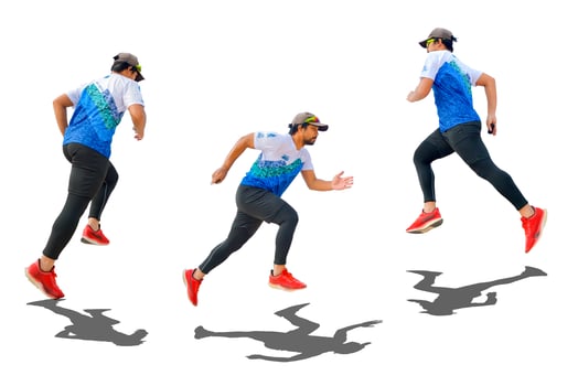 men's sports Asians on a white background photo