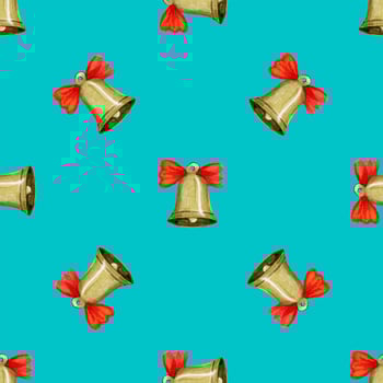 Seamless pattern with Christmas bell photo