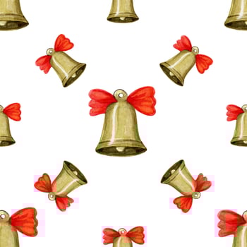 Seamless pattern with Christmas bell photo