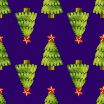 Seamless pattern with Christmas trees. photo