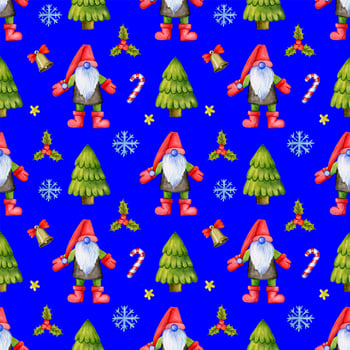 Festive Christmas pattern with gnomes. photo