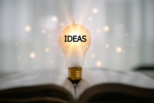 Concept of Ideas for presenting new ideas Great inspiration and innovation new beginning. photo