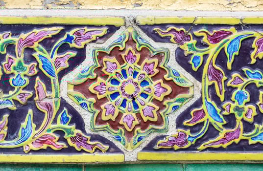 Flower pattern tile. photo