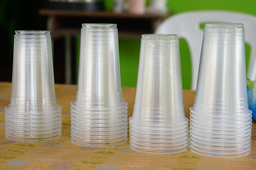 Plastic cup for drinking water photo