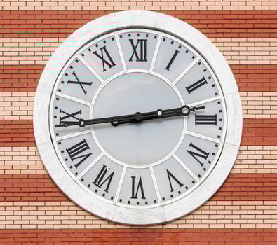 Old clock on the wall photo