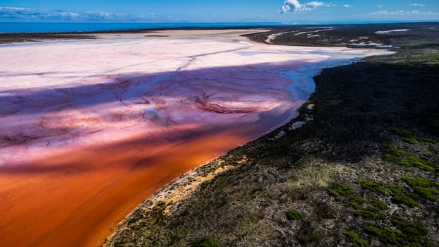 Aerial Views Of Hutt Lagoon WA photo