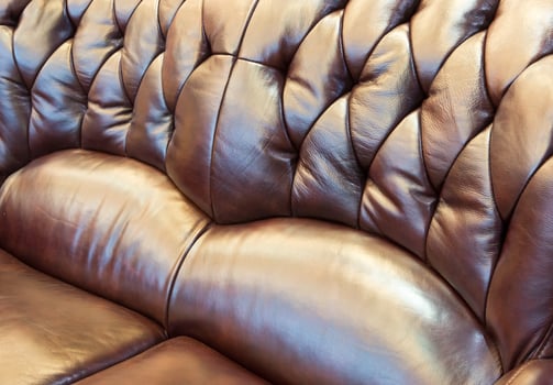The Closeup of leather sofa. photo
