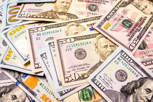 Money paper bills as a background. Financial and business concept. photo