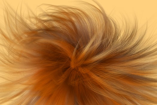 Kinky red hairstyle texture. Trendy abstract hair 3d illustration background photo