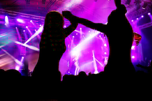 People on music concert, disco party. photo