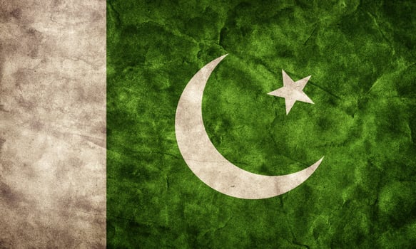 Pakistan grunge flag. Item from my vintage, retro flags collection photo