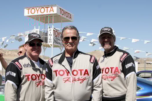 LOS ANGELES - MAR 15 - Al Unser Jr, Eric Braeden, Kyle Petty at the Toyota Grand Prix of Long Beach Pro-Celebrity Race Training at Willow Springs International Speedway on March 15, 2014 in Rosamond, CA photo