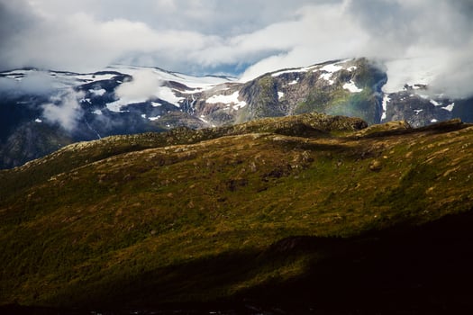 Colorful mountain scenes in Norway. Beautiful landscape of Norway, Scandinavia. Norway mountain landscape. Nature in summer. photo