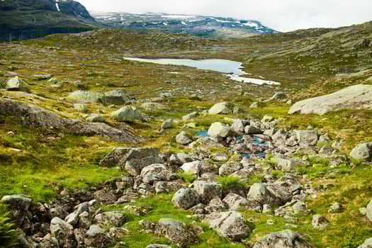 Colorful mountain scenes in Norway. Beautiful landscape of Norway, Scandinavia. Norway mountain landscape. Nature in summer. photo