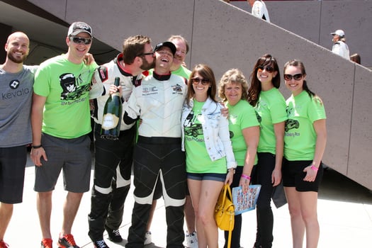 LOS ANGELES, APR 12 - Brett Davern, family, friends at the Long Beach Grand Prix Pro Celeb Race Day at the Long Beach Grand Prix Race Circuit on April 12, 2014 in Long Beach, CA photo
