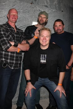 LOS ANGELES, SEP 15 - Derek Mears, Tyler Mane, Kane Hodder, Tim Sullivan In Front arrives at the Chillerama Premiere at Hollywood Forever Cemetary on September 15, 2011 in Los Angeles, CA photo