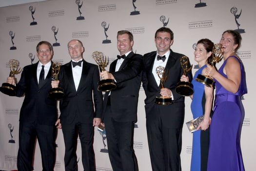 LOS ANGELES, SEP 15 - Childrens Hospital Producers at the Creative Emmys 2013, Press Room at Nokia Theater on September 15, 2013 in Los Angeles, CA photo