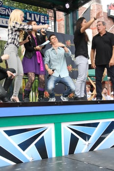 LOS ANGELES, OCT 17 - Dove Cameron, Cameron Boyce, Booboo Stewart, Kenny Ortega at the Stars of Descendants Personal Appearance at the Downtown Disney on October 17, 2015 in Anaheim, CA photo
