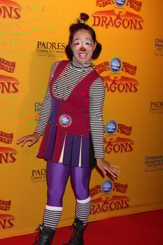 LOS ANGELES, JUL 12 - Clown arrives at Dragons presented by Ringling Bros and Barnum and Bailey Circus at Staples Center on July 12, 2012 in Los Angeles, CA photo
