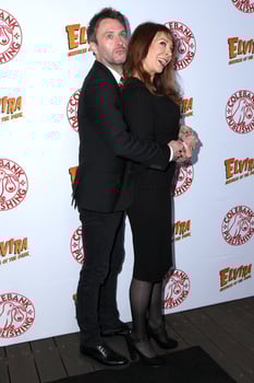 LOS ANGELES, OCT 17 - Chris Hardwick, Cassandra Peterson at the Elvira - Mistress Of The Dark Coffin Table Book Launch at Roosevelt Hotel on October 17, 2016 in Los Angeles, CA photo