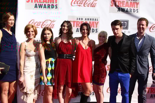 LOS ANGELES, FEB 17 -  Lesli Kay, Castmates from WebSeries The Runaways, arrives at the 2013 Streamy Awards at the Hollywood Palladium on February 17, 2013 in Los Angeles, CA photo