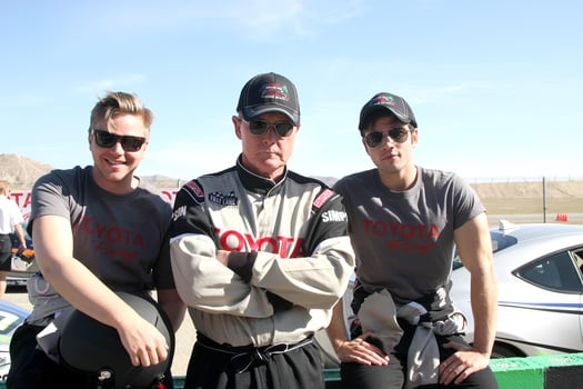 LOS ANGELES, FEB 21 -  Brett Davern, Robert Patrick, Nathan Kress at the Grand Prix of Long Beach Pro Celebrity Race Training at the Willow Springs International Raceway on March 21, 2015 in Rosamond, CA photo