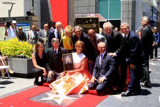 LOS ANGELES, JUN 20 - Leron Gubler, Jennifer Lopez, speakers, chamber officials at the Hollywood Walk of Fame star ceremony for Jennifer Lopez at the W Hollywood Hotel on June 20, 2013 in Los Angeles, CA photo