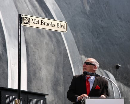 LOS ANGELES, OCT 23 - Mel Brooks at the Mel Brooks Street Dedication and Young Frankenstein Mural Presentation at the 20th Century Fox Lot on October 23, 2014 in Century City, CA photo
