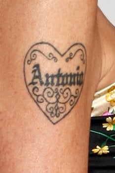 Melanie Griffith note tattoo of Antonio photo