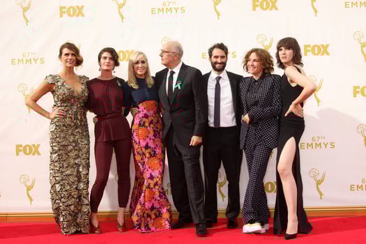 o909LOS ANGELES, SEP 20 - Amy Landecker, Gaby Hoffmann, Judith Light, Jeffrey Tambor, Jay Duplass, Jill Soloway, Hari Nef at the Primetime Emmy Awards Arrivals at the Microsoft Theater on September 20, 2015 in Los Angeles, CA photo