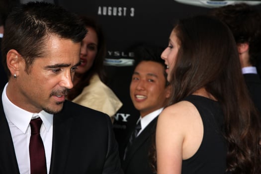LOS ANGELES, AUG 1 - Colin Farrell arrives at the Total Recall Premiere at Graumans Chinese Theater on August 1, 2012 in Los Angeles, CA photo