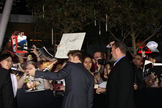 LOS ANGELES, NOV 14 - Robert Pattinson arrives at the Twilight - Breaking Dawn Part 1 World Premiere at Nokia Theater at LA LIve on November 14, 2011 in Los Angeles, CA photo