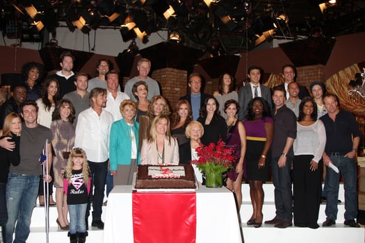 LOS ANGELES, MAR 24 - Young and Restless Cast at the Young and Restless 38th Anniversary On Set Press Party at CBS Television City on March 24, 2011 in Los Angeles, CA photo