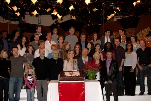 LOS ANGELES, MAR 24 - Young and Restless Cast , producers at the Young and Restless 38th Anniversary On Set Press Party at CBS Television City on March 24, 2011 in Los Angeles, CA photo