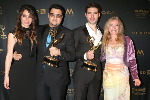 LOS ANGELES, APR 29 - Celeste Fianna, Gregori J Martin, Kristos Andrews, mother at the 43rd Daytime Emmy Creative Awards at the Westin Bonaventure Hotel on April 29, 2016 in Los Angeles, CA photo